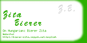 zita bierer business card